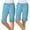 Blue, variant on Womens Cargo Shorts Drawstring Knee Length Bermuda Shorts Comfy Outdoor Casual Summer Capris with Multi Pockets