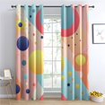 thumbnail image 2 of Curtains Abstract Curtains for Bedroom Living Room, Colorful Round Geometric Blackout Curtains & Home Decor, Patterned Window Treatments, Grommet Drapes 63 Inch Length 2 Panels Set (D&-3859), 2 of 7