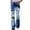 White, variant on DeHolifer Bell Bottom Jeans For Women, Womens Elastic Waist Stretch Buttons Printing Thin Stretch Skinny Pants Trousers Blue XXXXXL