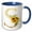 Blue/White, variant on 3drose, Pretty Sunflowers Image of Gold Ornamental Monogram Initial S, 11oz Two-tone Red Mug