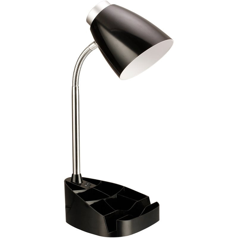 Limelights Black Gooseneck Organizer Desk Lamp with iPad Stand or Book Holder