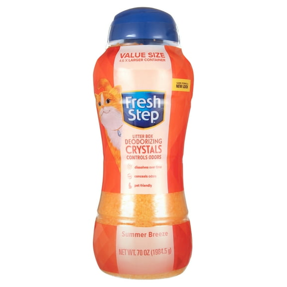 Fresh Step Deodorizing Cat Litter Crystals, Value Size in Summer Breeze, 70 oz.