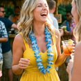 thumbnail image 5 of Hawaiian Lei Ruffled Flower Necklace 41", Tropical Hula Garland, Beach Themed Luau Decor Accessory for Adults Summer Birthday, Hen Stag, Fancy Dress, Themed Events, Poolside Celebrations, 5 of 7