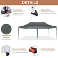 thumbnail image 5 of HOTEEL 10x20 Canopy with Sidewalls,Pop Up Canopy with Carry Bag,Ez Up Canopy with 4 Sandbags,Outdoor Tents for Parties,Wedding,Backyard,Commercial,Gray, 5 of 9