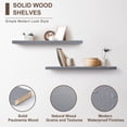 thumbnail image 3 of Axeman 36 Inch Solid Wood Wall Shelves Set of 2, Modern Floating Shelves for Wall Storage, 3 of 5