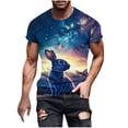 thumbnail image 2 of Tops para hombre, blusas y camisas de manga corta con cuello redondo para hombre, jersey informal con cuello redondo y estampado de Pascua para hombre, camisetas deportivas de manga corta, blusas de p, 2 of 5