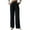 Black, variant on OSOLU Solid Color Women Cozy Straight Leg Pants With Side Button Design Elastic Waist For Comfortable Daily Wear Trousers Everyday Comfort Versatile Bottoms