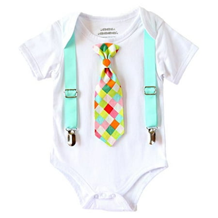 Walmart Baby Boy Clothes New Noah's Boytique Baby Boy Clothes With Tie Neon Aqua Suspenders And Walmart Baby Boy Clothes New Noah's Boytique Baby Boy Clothes With Tie Neon Aqua Suspenders And