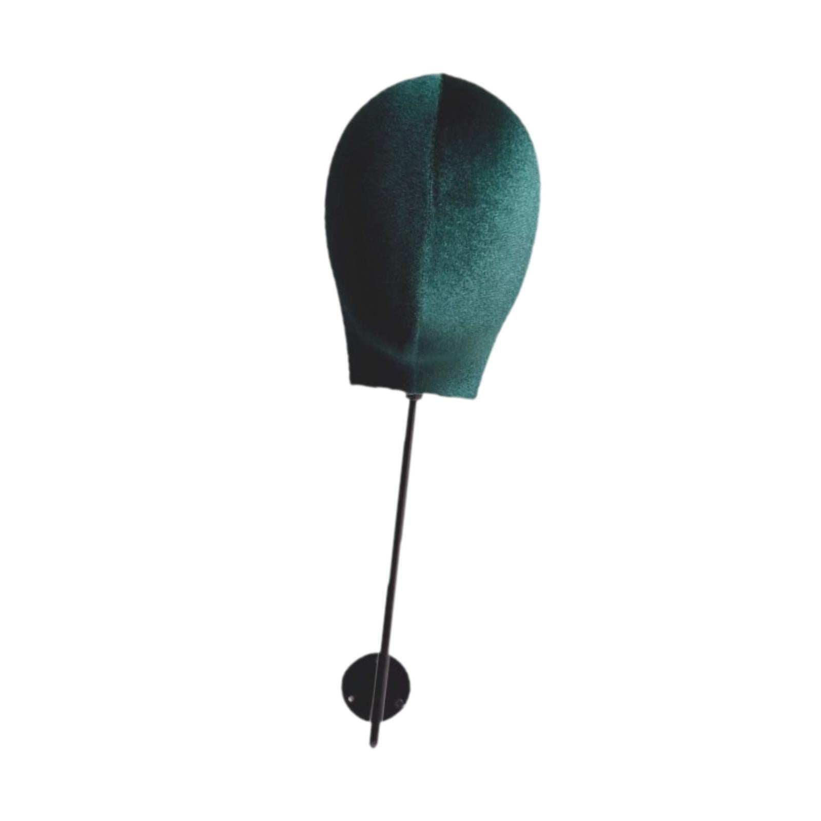 Serenable Wig Head Stand Mannequin Head Multifunctional Home Decor Hat Display Stand Holder Wigs Holder for Hats Scarves Shopping Mall Green