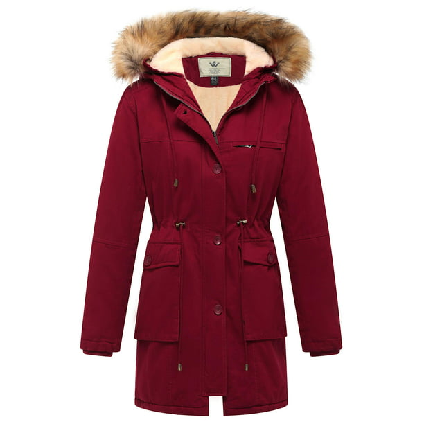 WenVen Women's Plus Size Winter Jacket Mid Length Military Parka Coat ...