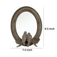 thumbnail image 5 of 10 Inch Resin Oval Accent Table Mirror, Perched Birds, Dark Bronze- Saltoro Sherpi, 5 of 5