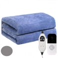 thumbnail image 1 of Heated Blanket Electric Throw - Soft Ribbed Fleece Fast Heating Electric Blanket with 9 Heating Levels ( Dark Grey), 1 of 5