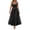 Black, variant on Luvior Women's Square Neck Sleeveless Dress Adjustable Straps Waist Tie Flowy Summer Midi Dress Yellow M