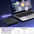 thumbnail image 2 of Unidad Blu Ray externa, reproductor Blu Ray portátil 5 en 1 con USB 3.0 tipo C, grabadora de CD DVD Blu Ray 3D con puerto SD/TF, unidad Blu Ray compatible con computadora portátil Windows, reproductor, 2 of 5