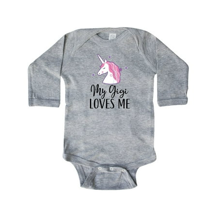 

Inktastic My Gigi Loves Me Unicorn Girls Gift Baby Girl Long Sleeve Bodysuit
