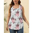thumbnail image 5 of Fantaslook Tank Tops for Women Pleated Square Neck Sleeveless Summer Tops Curved Hem Flowy Shirts, 5 of 8