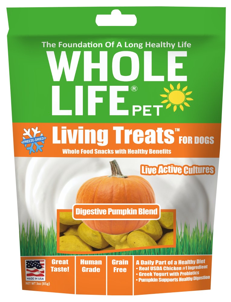 Whole Life Living Treats Digestive Pumpkin Blend Dog Treats, 3 Oz