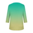 thumbnail image 5 of Women's 3/4 Sleeve Tunic Tops Casual Loose Fit Floral Blouses Mesh Pleated Layered Shirt, Limited Time Under 10 Dollars SA-501, 5 of 6