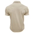 thumbnail image 4 of AHTJRT Men's Casual Button Up Henley Shirt Chest Pocket Stylish Comfortable Short Sleeve Lightweight Soft Tees Beige L, 4 of 4