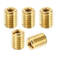 thumbnail image 1 of Unique Bargains Laiton Fileté Réparation Insert Écrou, 5 Pcs M6x1 à M3x0.5 Manchon Filetage Réducteur Vis Réducteur 8mm, 1 of 7