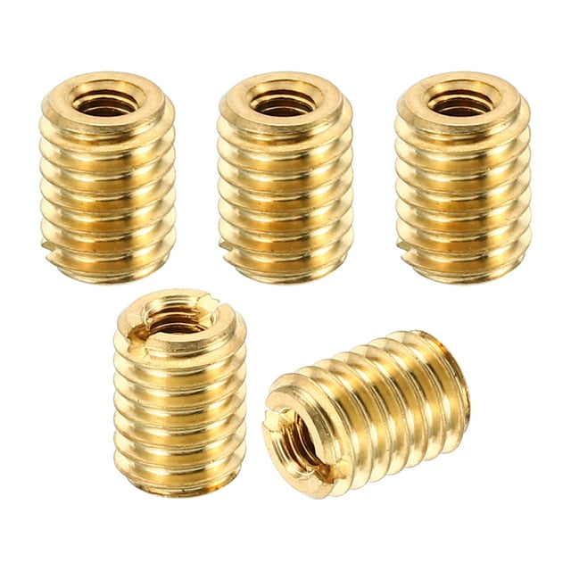 Unique Bargains Laiton Fileté Réparation Insert Écrou, 5 Pcs M6x1 à M3x0.5 Manchon Filetage Réducteur Vis Réducteur 8mm