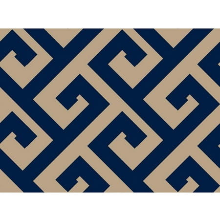 Burlap Print Greek Key, Navy, 47/48" Wide, Fabric by the Yard