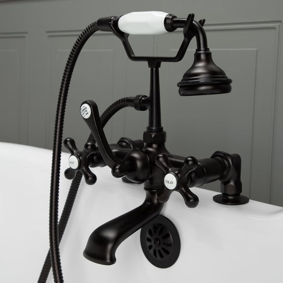 Deck Mount Clawfoot Tub Faucet with Handshower