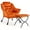 Orange, variant on Twister.CK Lazy Chair with Ottoman, Thick Padded Modern Accent Armchair, Upholstered Sofa Chair with Armrest, Reading chair with Footstool for Bedroom, Living Room, Orange