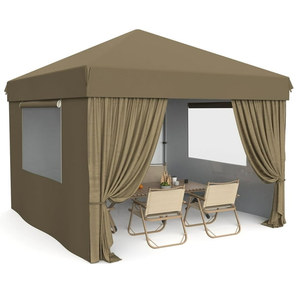 2025 New 10x10 FT Pop up Canopy with Removable Sidewalls,Instant Canopies Portable Gazebo, UV Resistant Waterproof,Enclosed Canopy Tent for Outdoor Events, Patio, Backyard, Party, Camping