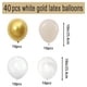 thumbnail image 2 of Kit de globos de látex metálico dorado, blanco y beige, 40 unidades, 25 cm, 2 of 2