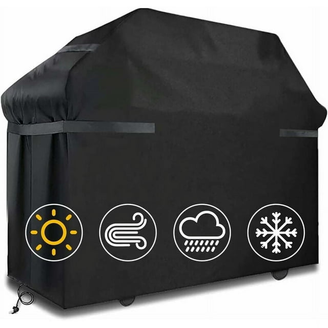 Funda protectora para barbacoa, resistente, impermeable, estilo industrial, fácil de limpiar, con cordones elásticos para espacios de cocina al aire libre que se adaptan perfectamente