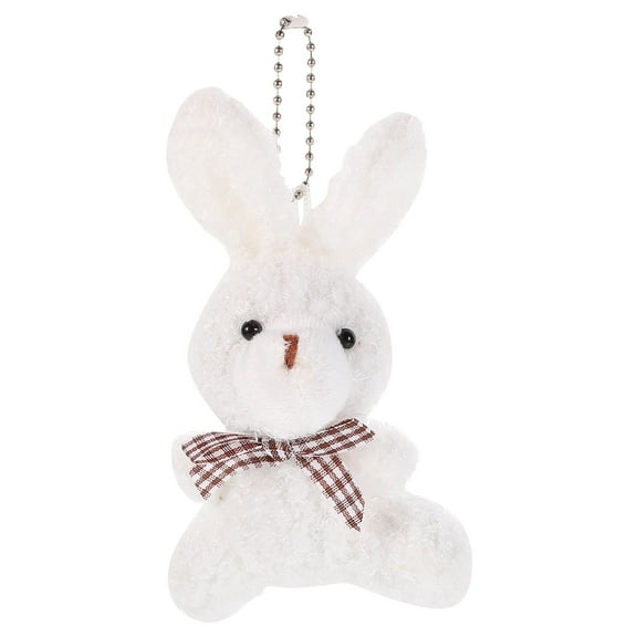HONMEET Cartoon Keychain Rabbit Key Chain White Flannel 1Pack 4.5x3.1x3.1in