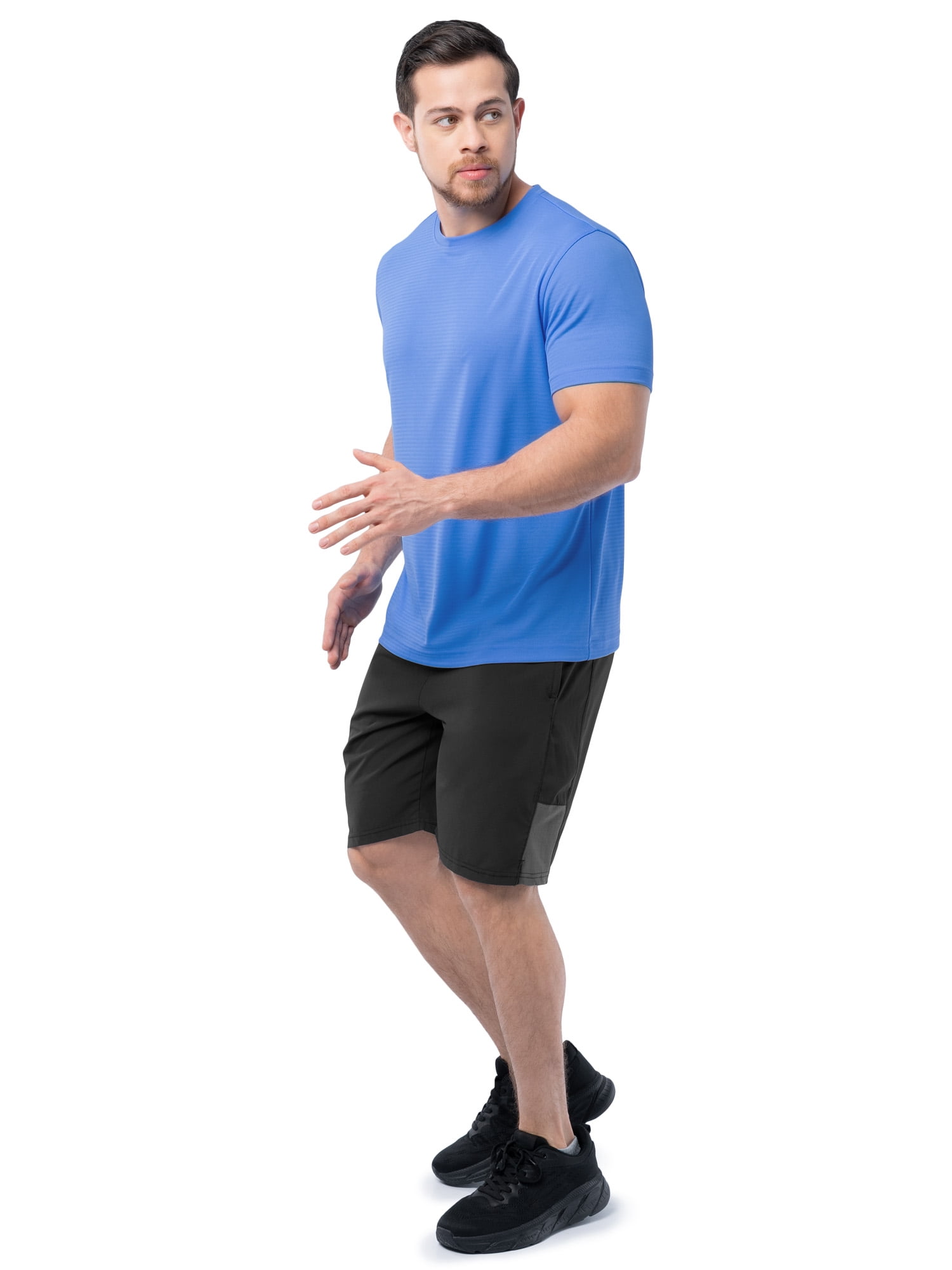 Athletic Works Men's and Big Men's Core Linear Mesh Active Short Sleeve Tee, Sizes S-3XL