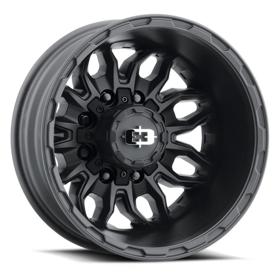17x6.5 Vision 410 Korupt Satin Black DUALLY REAR Wheel 8x6.5 (-143.35mm)