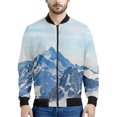 thumbnail image 3 of Chaqueta de montaña con estampado 3D de moda para hombre, sudadera de gran tamaño con patrón escénico natural, chaquetas de bombardero con cremallera y mangas largas, 3 of 5