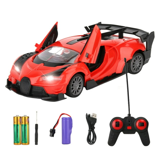 Coche de juguete Control remoto Recargable Coche de carreras Juguete Inalámbrico de alta velocidad Regalo para niños, Tipo 1, Rojo Inevent FN000522-01B