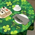 thumbnail image 5 of St Patricks Day Tablecloth Round - Green Clover Table Cloth 60 Inch Shamrock Tablecloth Spring Lucky Leaves Table Cover for Holiday Party Picnic Dinner Decor, 5 of 6