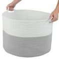 thumbnail image 3 of Home-Complete Extra-Large Rope Basket for Laundry, Blankets, and Toys, Gray, 3 of 5