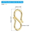 thumbnail image 2 of Uxcell 13x4mm S Hook Clasp,100Pcs Stainless Steel Jewelry Clasp Connector,Silver,Gold, 2 of 6
