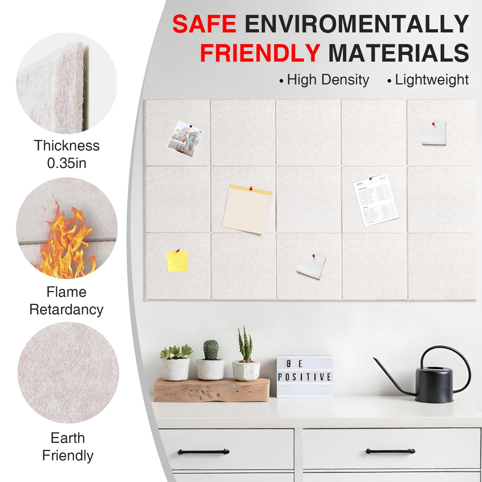Vision & Memo Board – Light Beige, 30x30x0.9cm