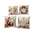 thumbnail image 2 of 4 Pcs Christmas Decorative Throw Pillow Covers, Embossed Visual Holiday Cushion Slipcovers, Pillow Cases With Hidden Zipper for Sofa Couch Indoor Xmas, 2 of 6