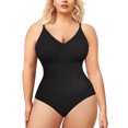 thumbnail image 2 of JGGSPWM Shapewear, Bodysuit for Women, Tummy Control Bodysuit with Adjustable Straps, Solid Color Seamless Body-Shaper Black XXXL, 2 of 7