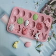 thumbnail image 5 of FeiFu Easter Bunny Cookie Mould 18-Cavity Silicone Molds for Chocolate & Sugar Cookies for Classroom Parties & Gift Box FillersPink, 5 of 6