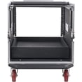 thumbnail image 5 of Sound Town 10U PA DJ Pro Audio Rack/Road ATA Case with 2U Drawer, 11U Slant Mixer Top, DJ Work Table, Casters, Pro Tour Grade (MR-DR10U), 5 of 7