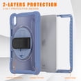 thumbnail image 5 of for iPad mini 6th Gen 8.3" 2021 Rugged Case, 360 Rotating Hand Strap Stand/Pencil Holder/Adjustable Crossbody Strap, [2 In 1] Protective for iPad mini 6th Gen 8.3" 2021, Gray, 5 of 12