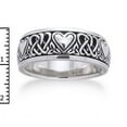 thumbnail image 3 of Sterling Silver Celtic Heart Knot Spinner Ring, 3 of 4