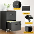 thumbnail image 4 of Polup 18"D Mobile Office Vertical 2 Drawer File Cabinet, Metal Filing Cabinet 2 Drawer with Lock, 4 of 10