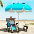 thumbnail image 2 of Outsunny Parasol de Plage 6 Pi, Parasol Portable à Hauteur et Inclinaison Réglables, Bleu, 2 of 10