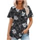 thumbnail image 1 of Camisetas de Manga Corta de Verano para las Mujeres Impresas con Cuello Redondo, Poliéster Ligero Top de Verano Casual, 1 of 5
