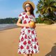 thumbnail image 4 of Balery Christmas Hat Vestidos sueltos de manga corta para mujer, vestidos de verano 2025, vestidos casuales de corte A con vuelo., 4 of 6